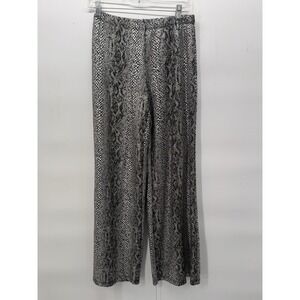 S. Levine Snake Skin Shinny Wide Leg Pants Black/silver Sz Small USA Made Whismy